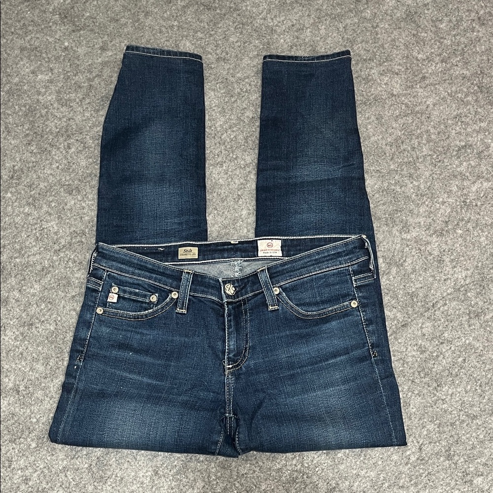 AG Adriano Goldschmied Dark Blue Stilt Cigarette Leg Jeans